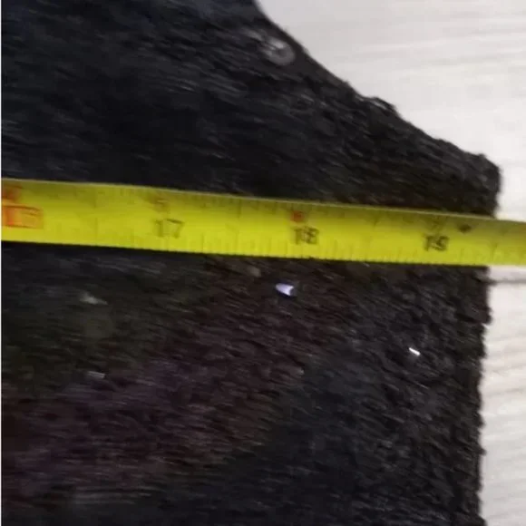 NEW R&M Richards Sequined Lace Midi Dress BLACK SZ 16 - Picture 10 of 12